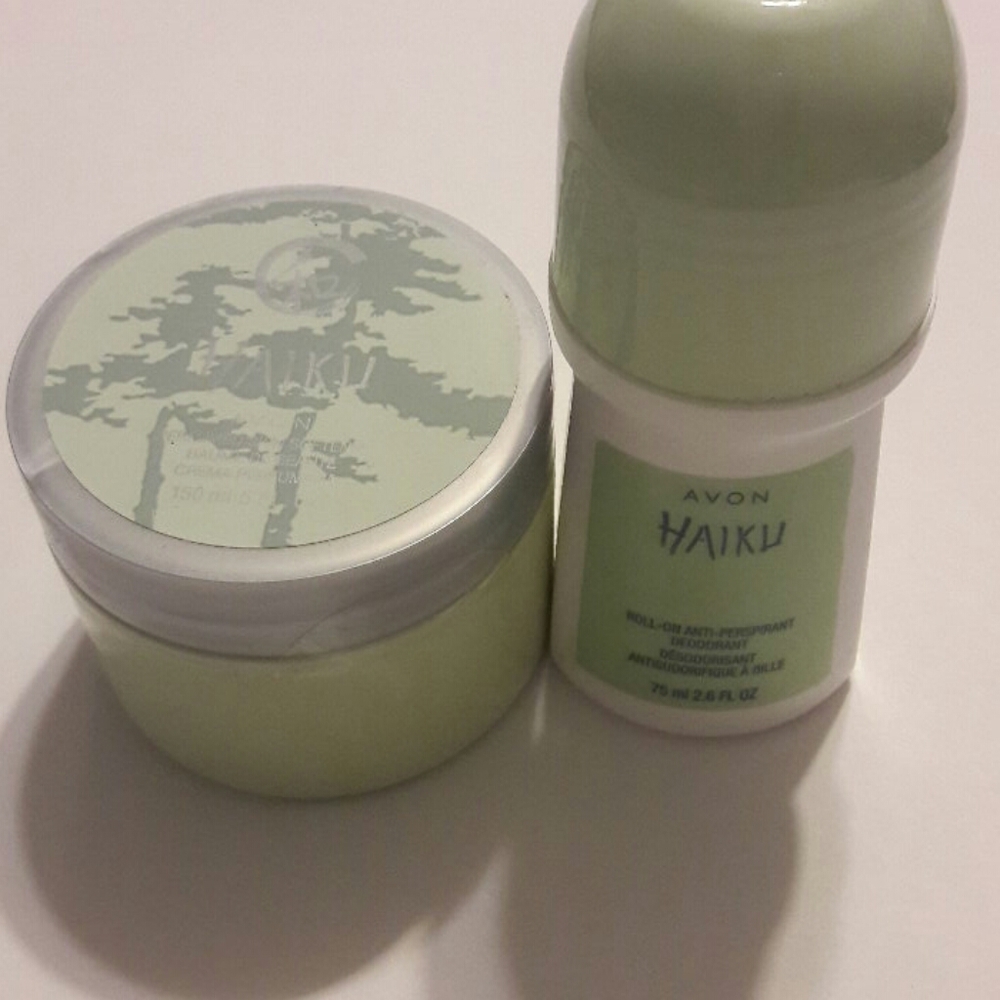 Avon Haiku perfumed skin softner &rollon deodorant
